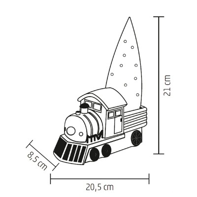 Keramická figúrka, červený rušeň so stromčekom - KDCA 21